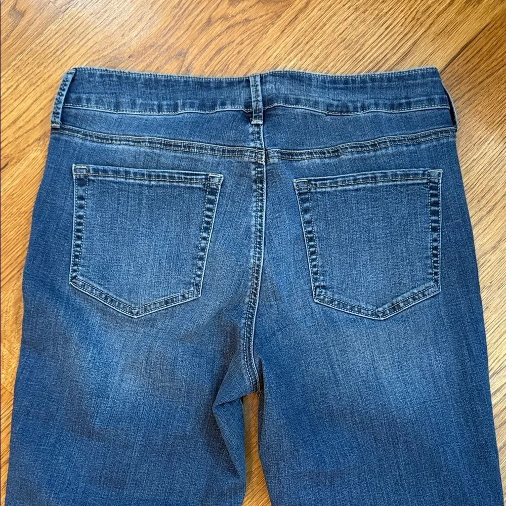 NYDJ Sheri Ankle Jeans Dark Wash Lift Tuck Raw Hem Size 8